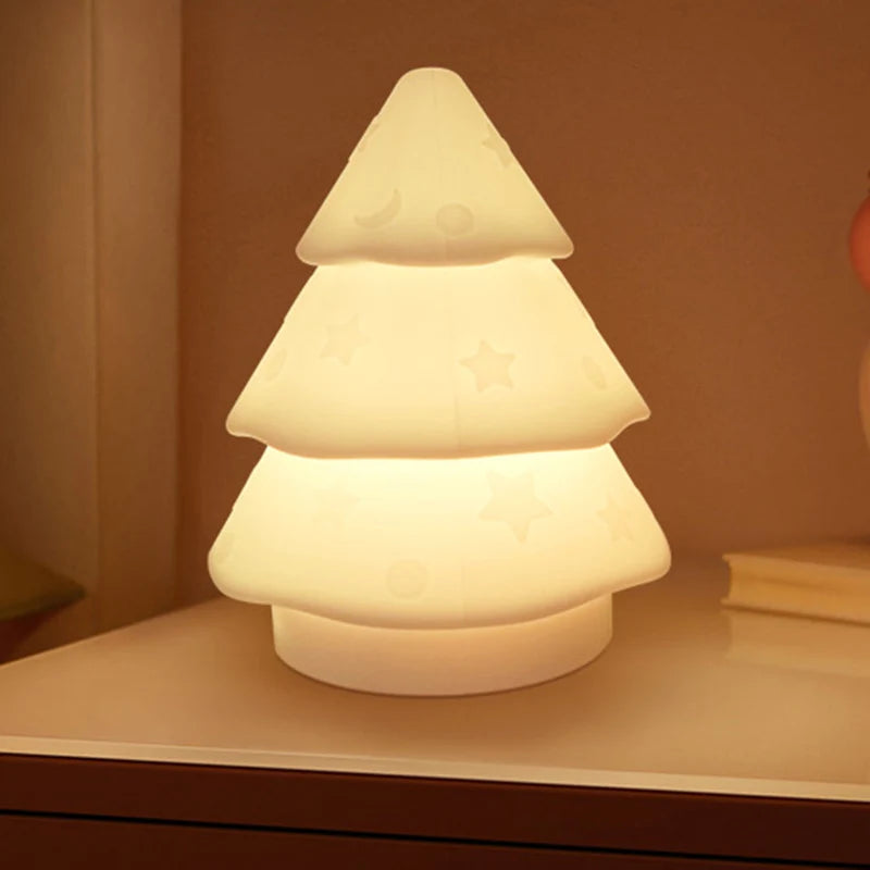 Creative Battery Operated LED Christmas Tree Table Lamp – Cordless Bedroom Lamp for Festive Decoration 0