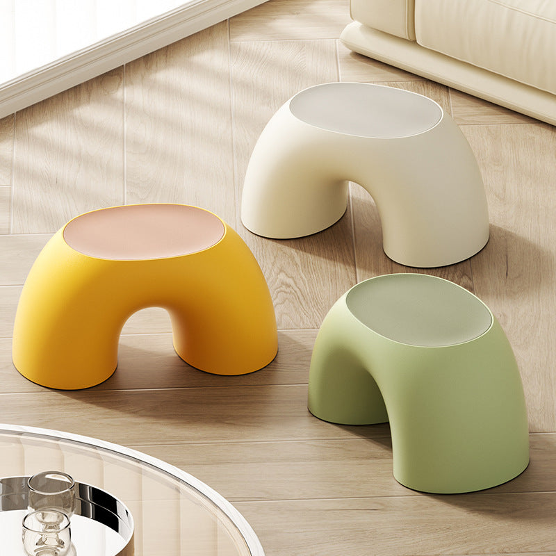 Creative Rainbow Footstool Ottoman for Living Room and Bedroom – Lightweight, Armless, Stackable Seating 1