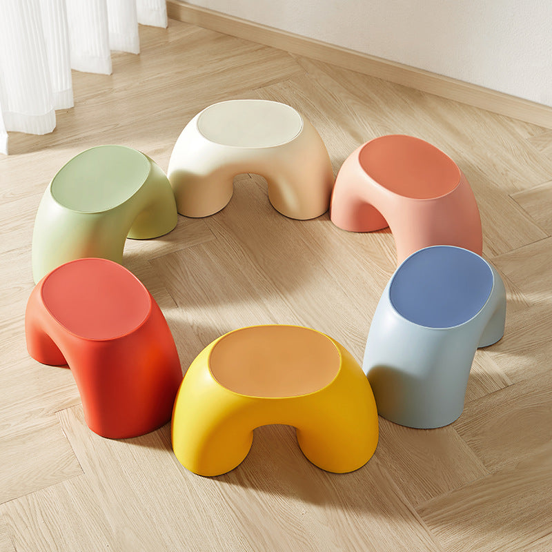 Creative Rainbow Footstool Ottoman for Living Room and Bedroom – Lightweight, Armless, Stackable Seating 2
