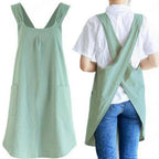 Cross-Back Apron Dress - Lightweight Comfort & Spacious Pockets 0