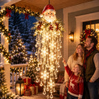 Crystal Cascade LED Outdoor Light, Hanging Snowflake Design for Porch Decoration – Weather-Resistant, Cool White Illumination 8