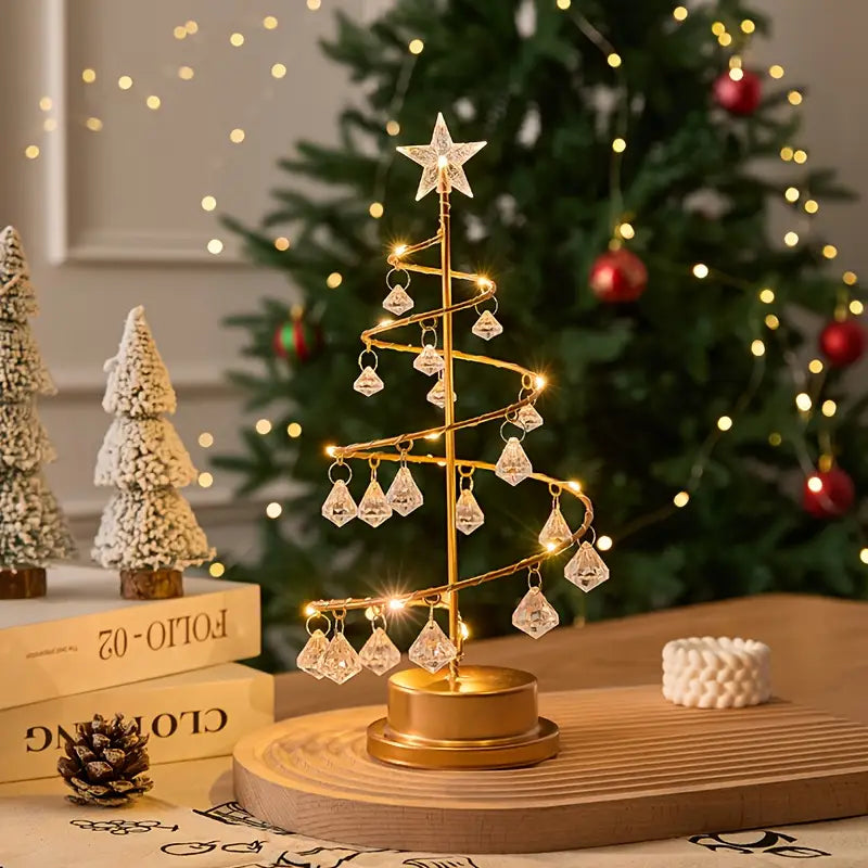 Crystal Cascade Table Lamp - Elegant LED Light with Crystal Drops 1