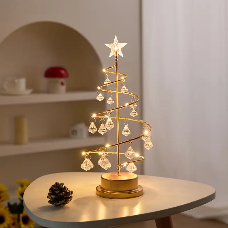 Crystal Cascade Table Lamp - Elegant LED Light with Crystal Drops 6