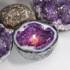 Crystal Design Candle Natural Wax Blend Geode Style 11.4 cm 9