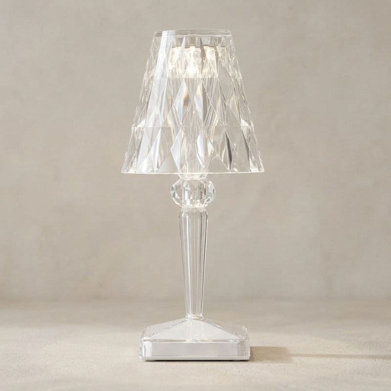 Crystal LED Lamp - Touch Control, Rechargeable & Dimmable