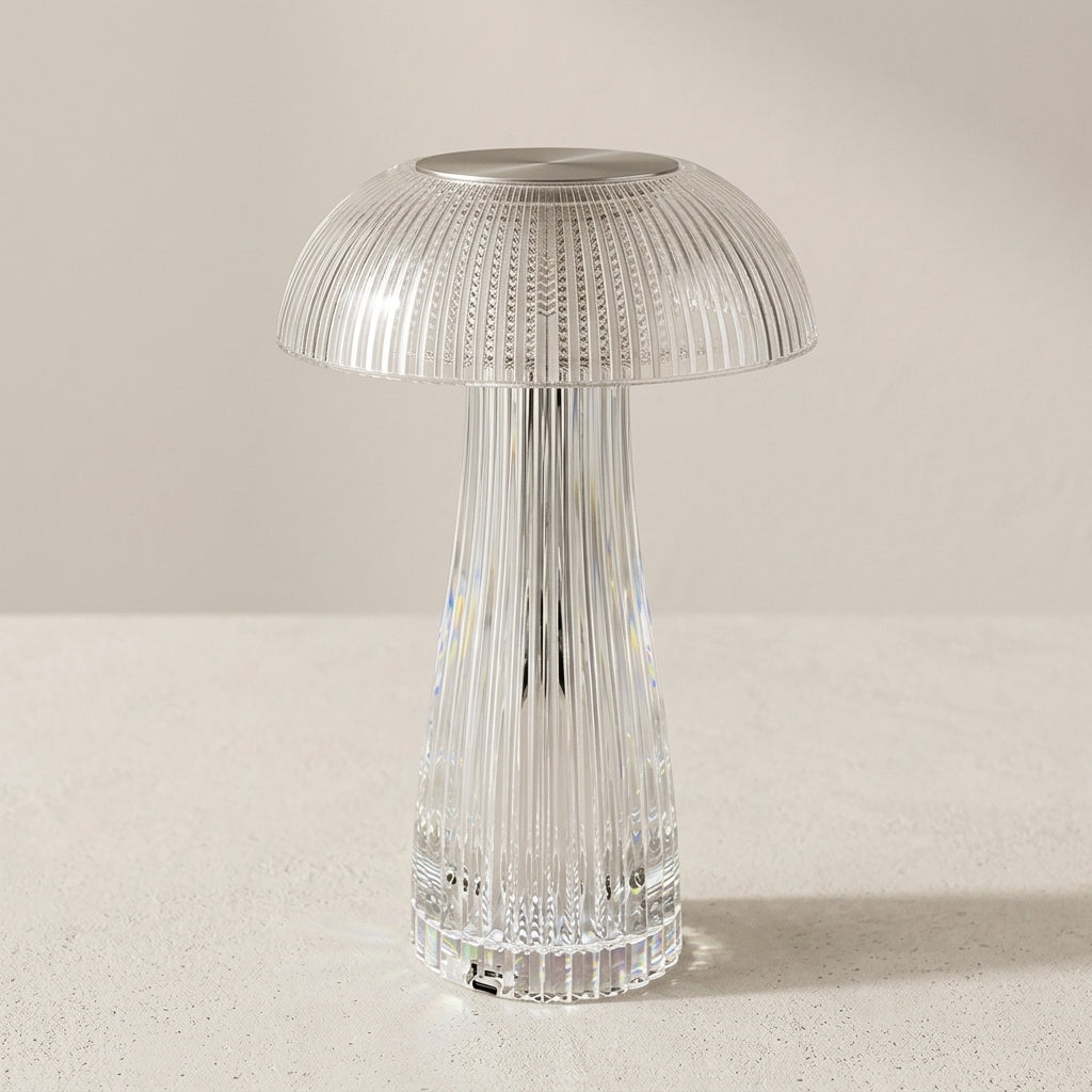 Crystal Mushroom Table Lamp, 15 Inch Height, E26 Bulb Compatible 0