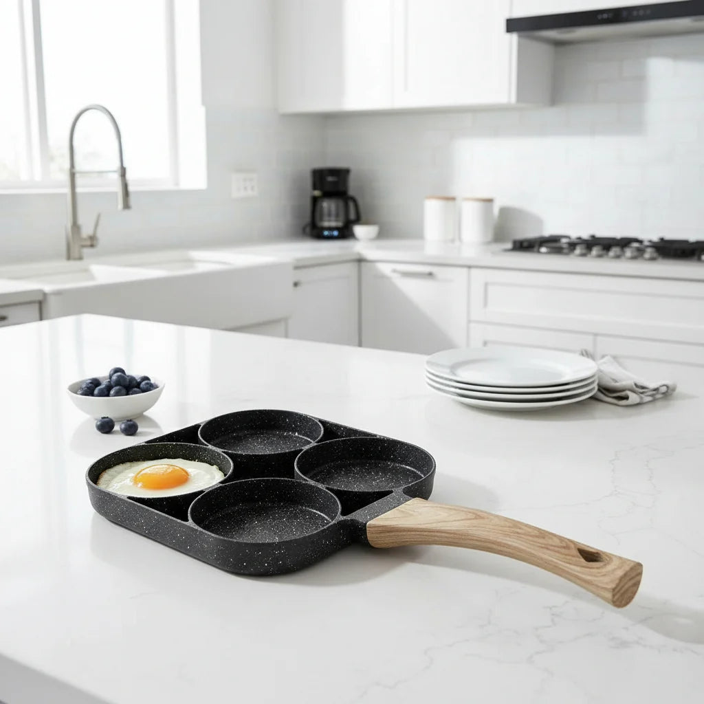 Culinara 4-Hole Non Stick Pan - Efficient Cooking with Durable Aluminum 0