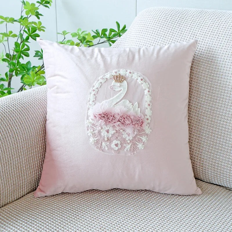 Cushion Cover 45 x 45 cm Plush Fabric Hidden Zipper Pink, Soft Plush 3D Design 8
