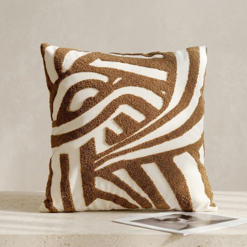 Cushion Cover 45 x 45 cm Textured Fabric Hidden Zipper, Cozy Textured Design 