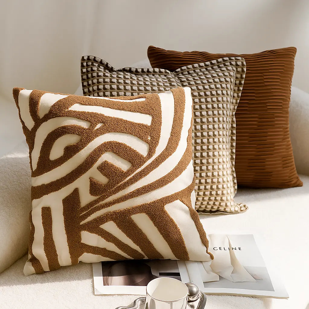 Cushion Cover 45 x 45 cm Textured Fabric Hidden Zipper, Cozy Textured Design 2