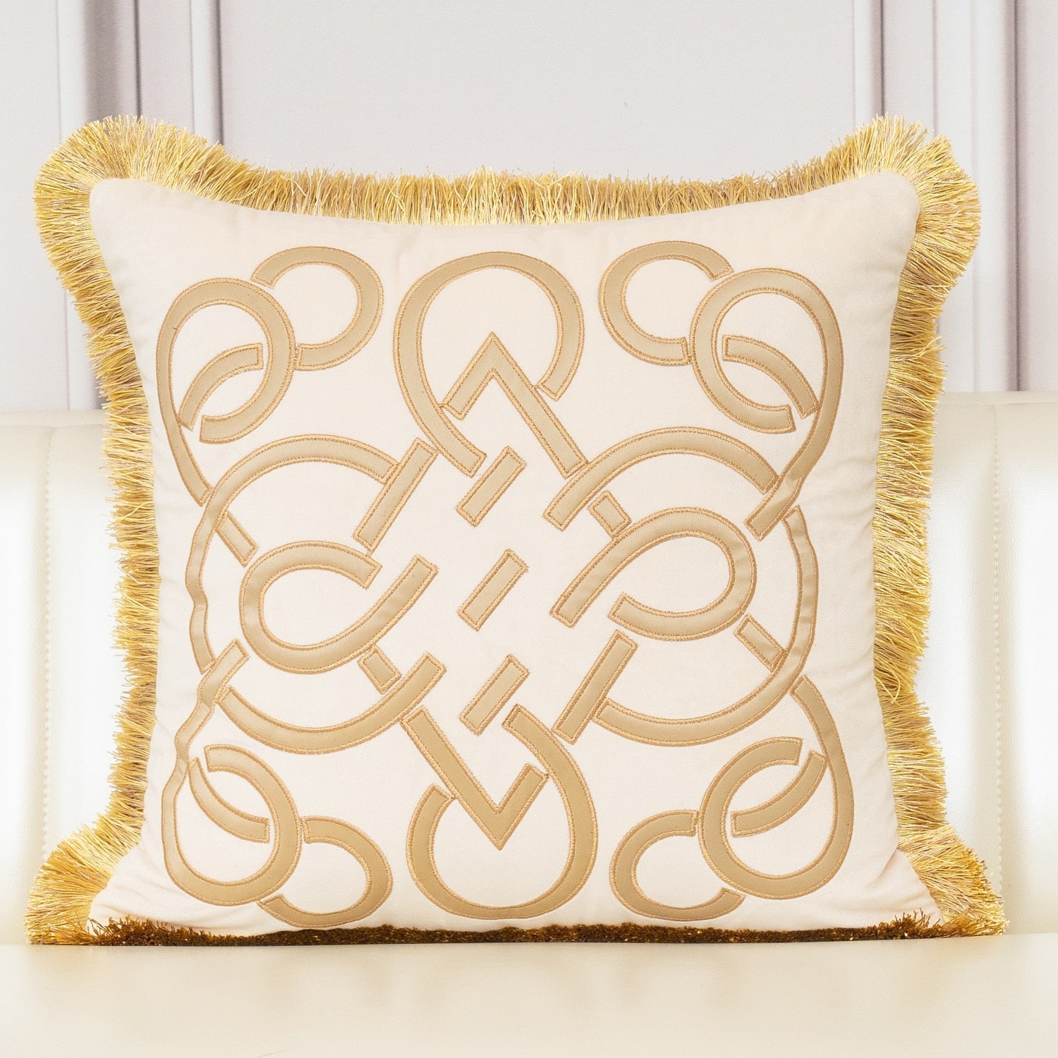 Cushion Cover Polyester Cotton Embroidered 45 cm or 50 cm,Elegant Embroidery Design 3