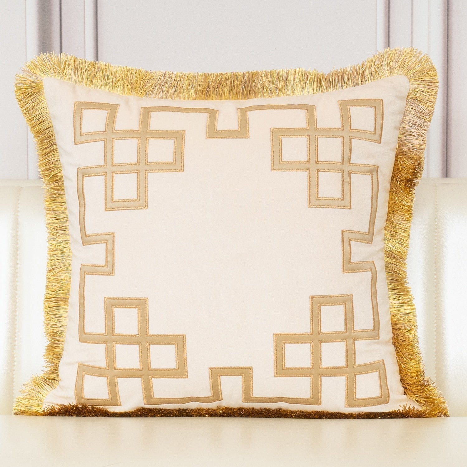 Cushion Cover Polyester Cotton Embroidered 45 cm or 50 cm,Elegant Embroidery Design 4