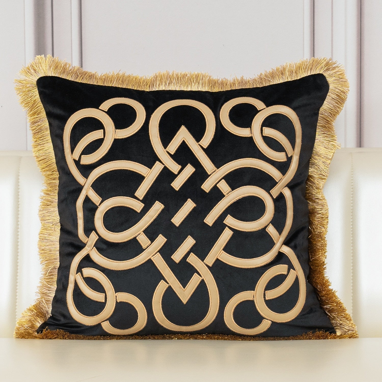 Cushion Cover Polyester Cotton Embroidered 45 cm or 50 cm,Elegant Embroidery Design 6