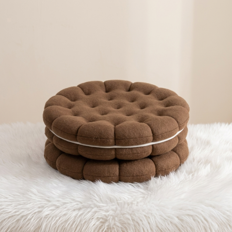 Cushion Microfiber Blend 14 x 14 x 4 Inch Biscuit Shape Plush, Ultra-Soft