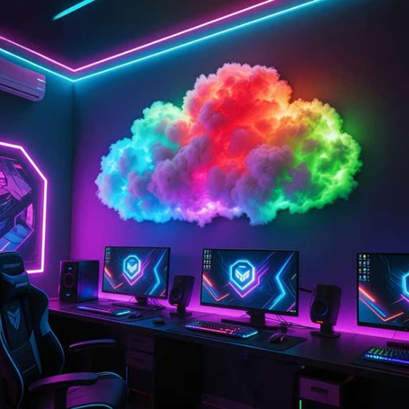 Customizable DIY Cloud Lights – Multicolor LED Thundercloud Decoration for Unique Room Atmosphere, USB Powered 7
