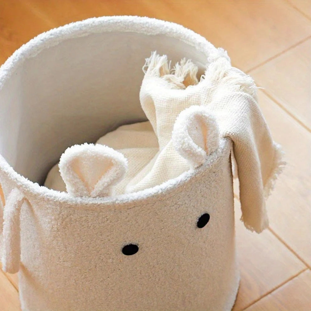 Cute Lamb Storage Bin - Soft Microfiber Storage Container for Toys, Laundry, and Blankets - Lightweight and Collapsible 6