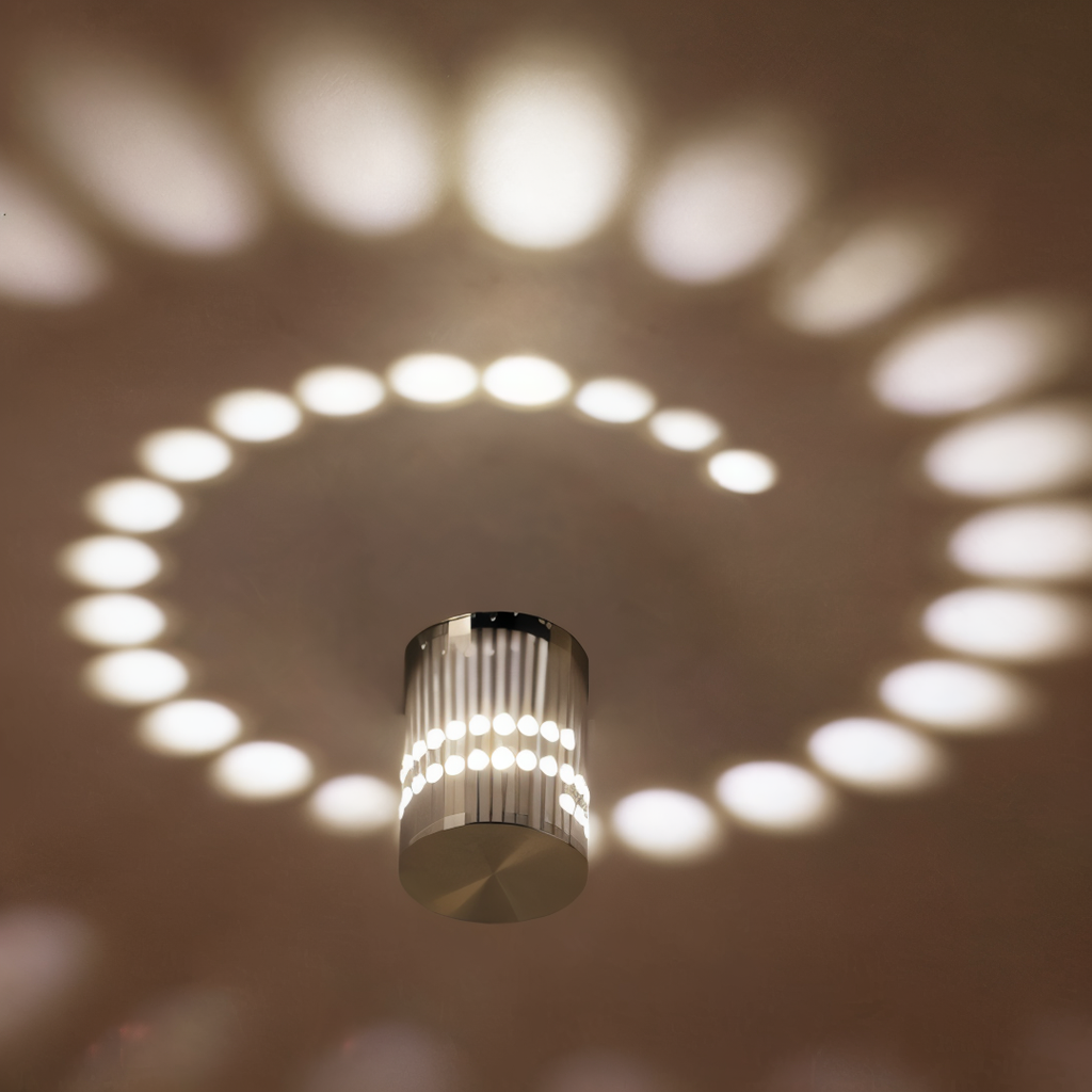 Cylindrical LED Wall Light - Modern Sconce Light with Spiral Projection 1