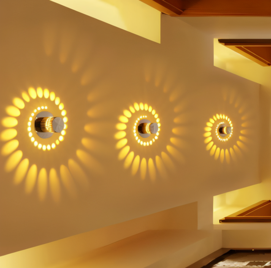 Cylindrical LED Wall Light - Modern Sconce Light with Spiral Projection 7