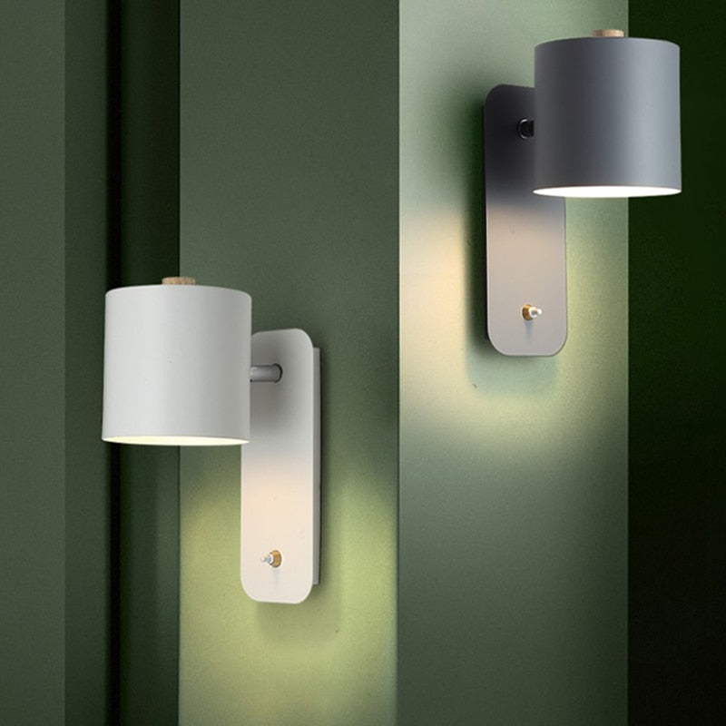 Cylindrical LED Wall Sconce Light with Integrated Switch – Modern Indoor Lighting for Reading and Ambiance 5