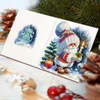 DIY 5D Diamond Painting Christmas Greeting Cards Set – 12 Handmade Santa Claus Designs with Envelopes 4
