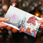 DIY 5D Diamond Painting Christmas Greeting Cards Set – 12 Handmade Santa Claus Designs with Envelopes 5