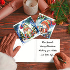 DIY 5D Diamond Painting Christmas Greeting Cards Set – 12 Handmade Santa Claus Designs with Envelopes 6