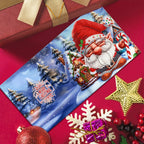 DIY 5D Diamond Painting Christmas Greeting Cards Set – 12 Handmade Santa Claus Designs with Envelopes 8