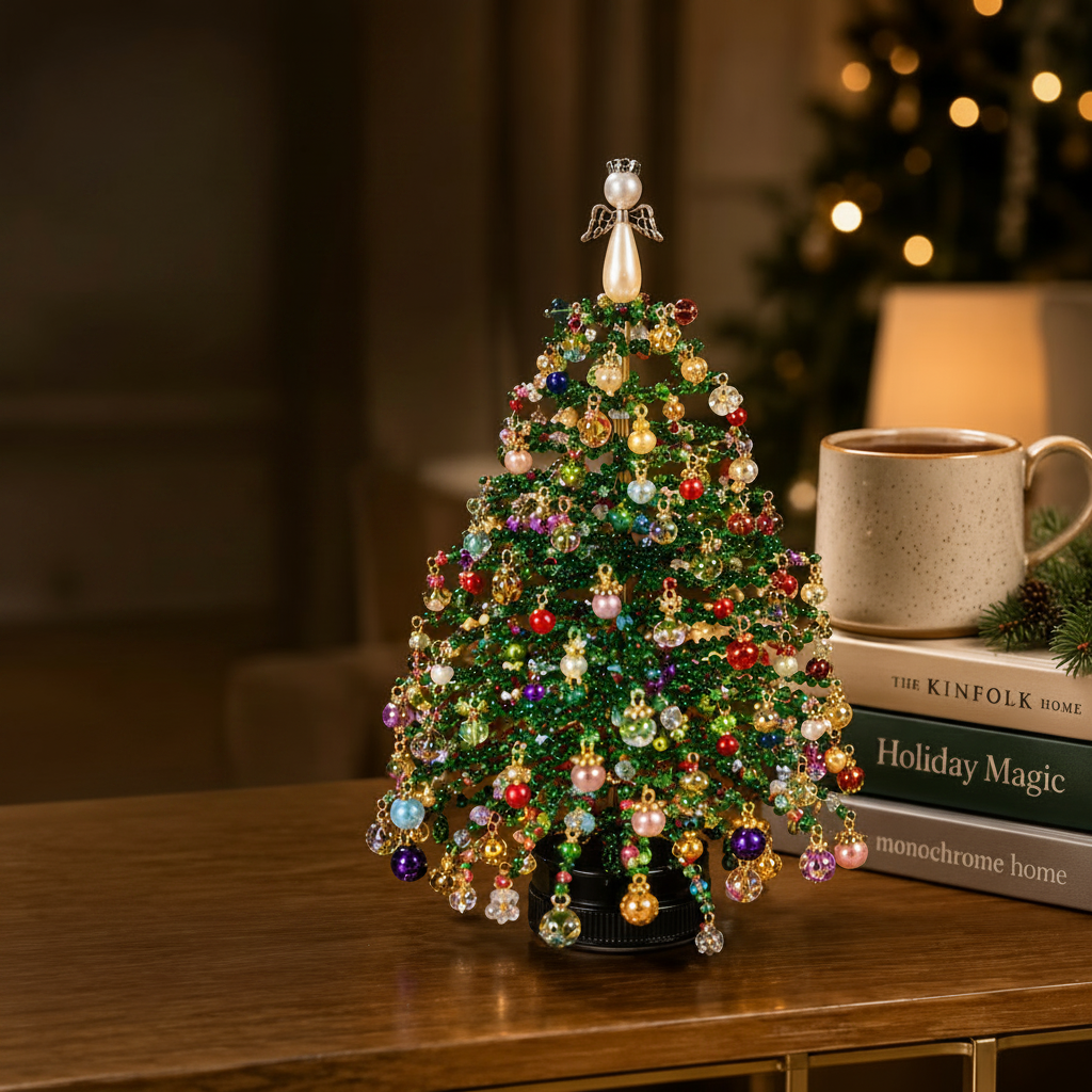 DIY Beaded Christmas Tree Kit - Easy Assembly, Customizable Holiday Decor 0