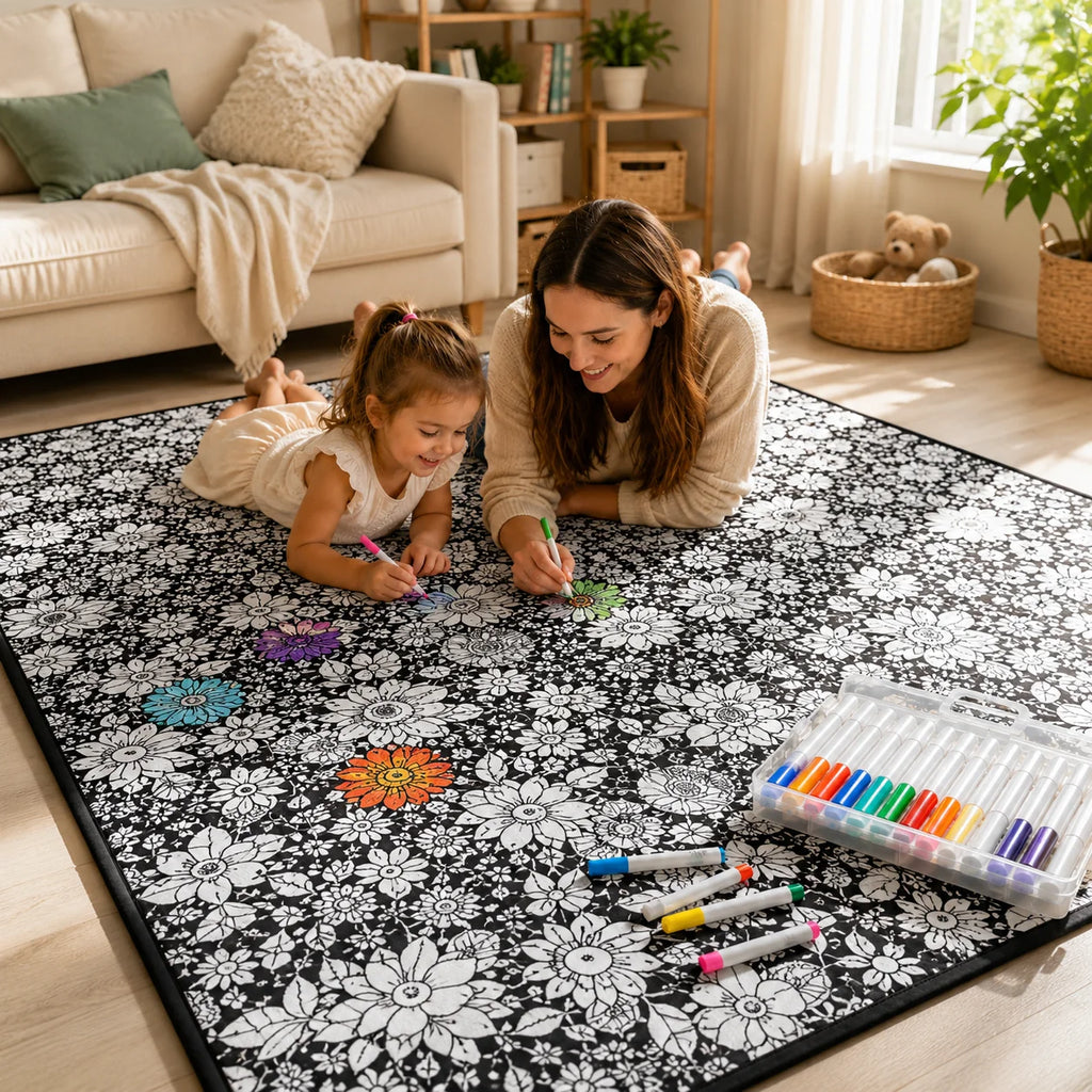 DIY Colouring Blanket - Soft Plush, Reusable Design for Creative Fun 0