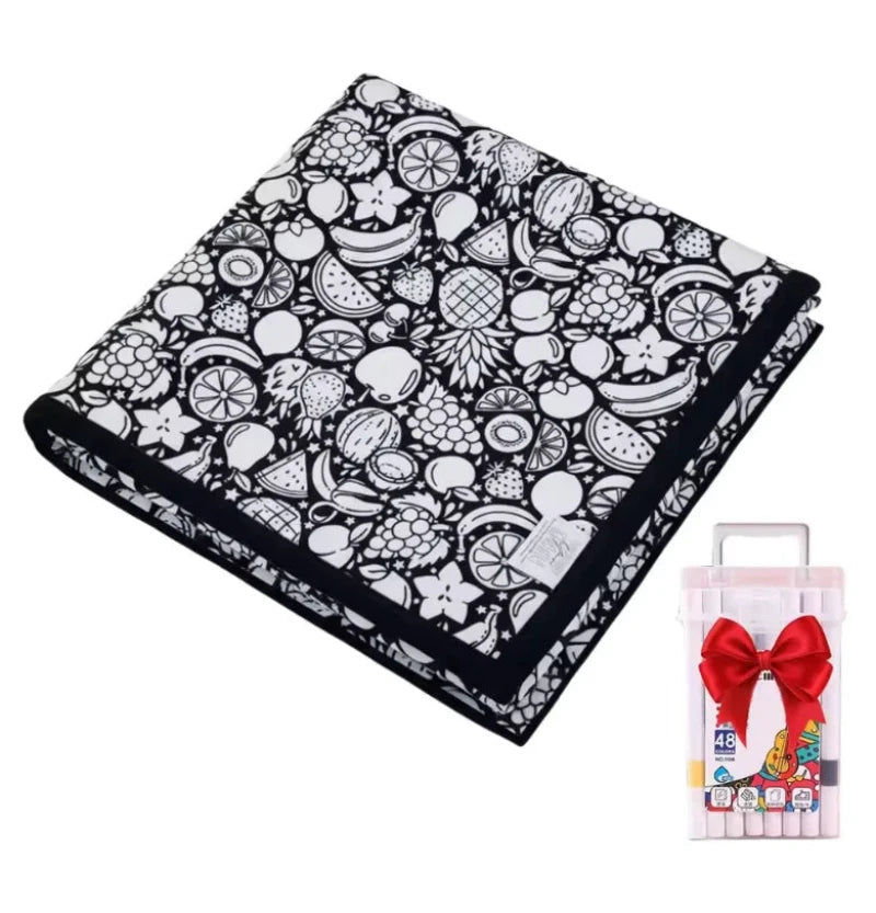 DIY Colouring Blanket - Soft Plush, Reusable Design for Creative Fun 11