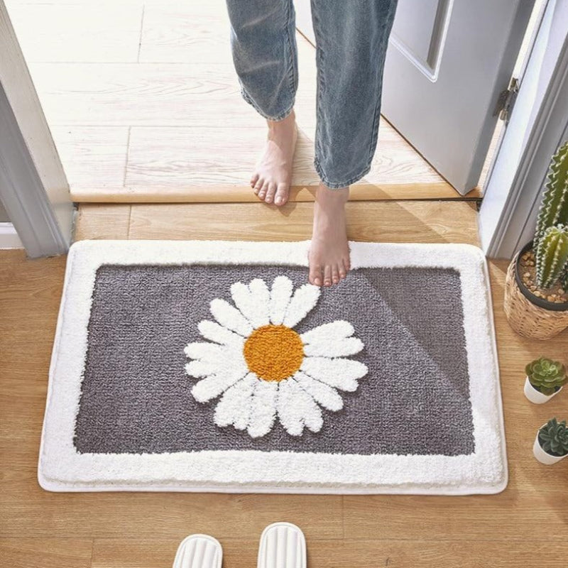 Daisy Bath Mat with Anti-Slip Bottom – Soft Quick Drying Water Absorbent Bathroom Mat 20x30 Inches 3