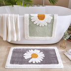 Daisy Bath Mat with Anti-Slip Bottom – Soft Quick Drying Water Absorbent Bathroom Mat 20x30 Inches 4