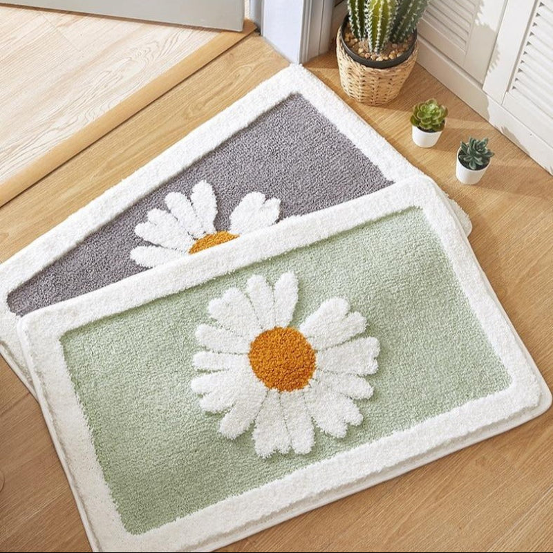 Daisy Bath Mat with Anti-Slip Bottom – Soft Quick Drying Water Absorbent Bathroom Mat 20x30 Inches 6