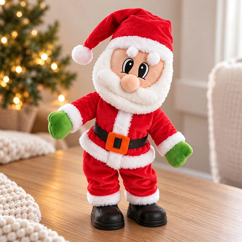 Dancing Santa Plush Toy with Electric Movement and Built-In Christmas Songs – Red and White Holiday Decor 0