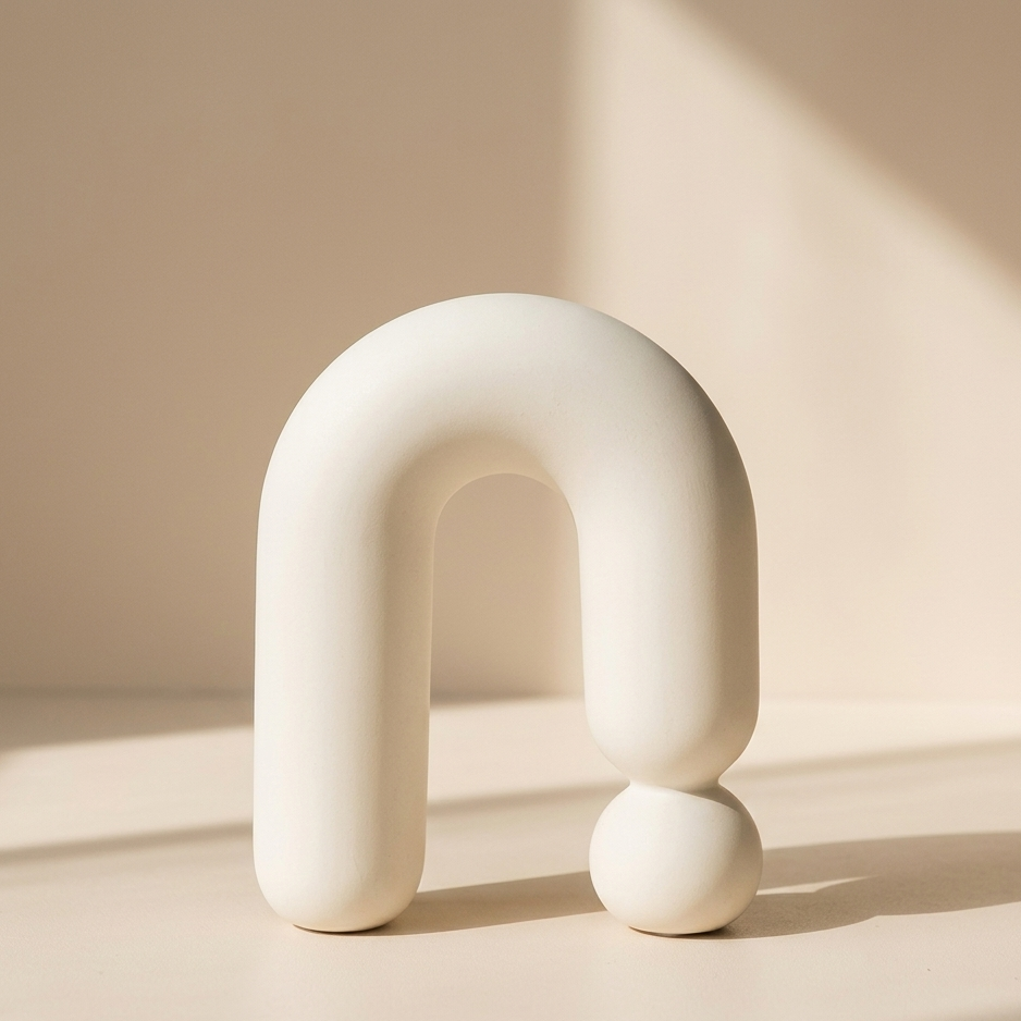 Decorative Ceramic Vase, Unglazed Porcelain, Anti-Slip Base 0