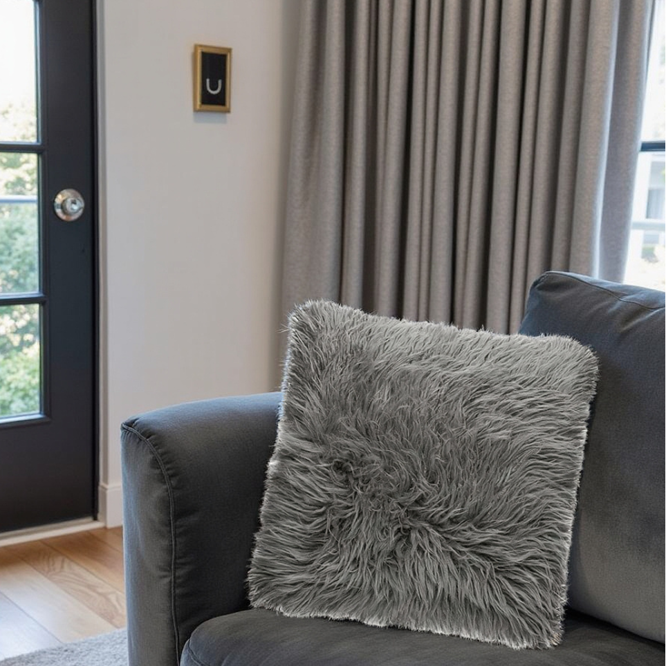 Decorative Cushion - Genuine Tibetan Lambskin For Cozy Interiors 0