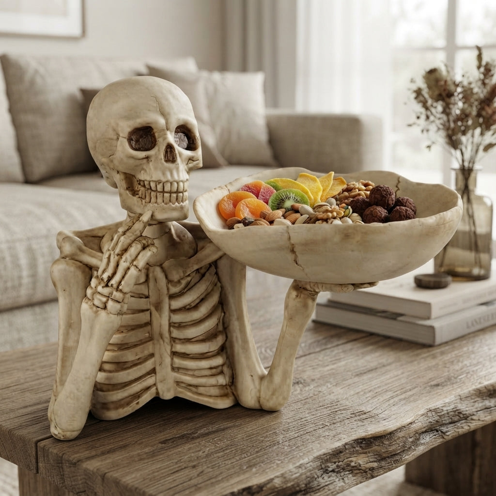 Decorative Tray Resin Skull Design Halloween Tabletop Organizer 3