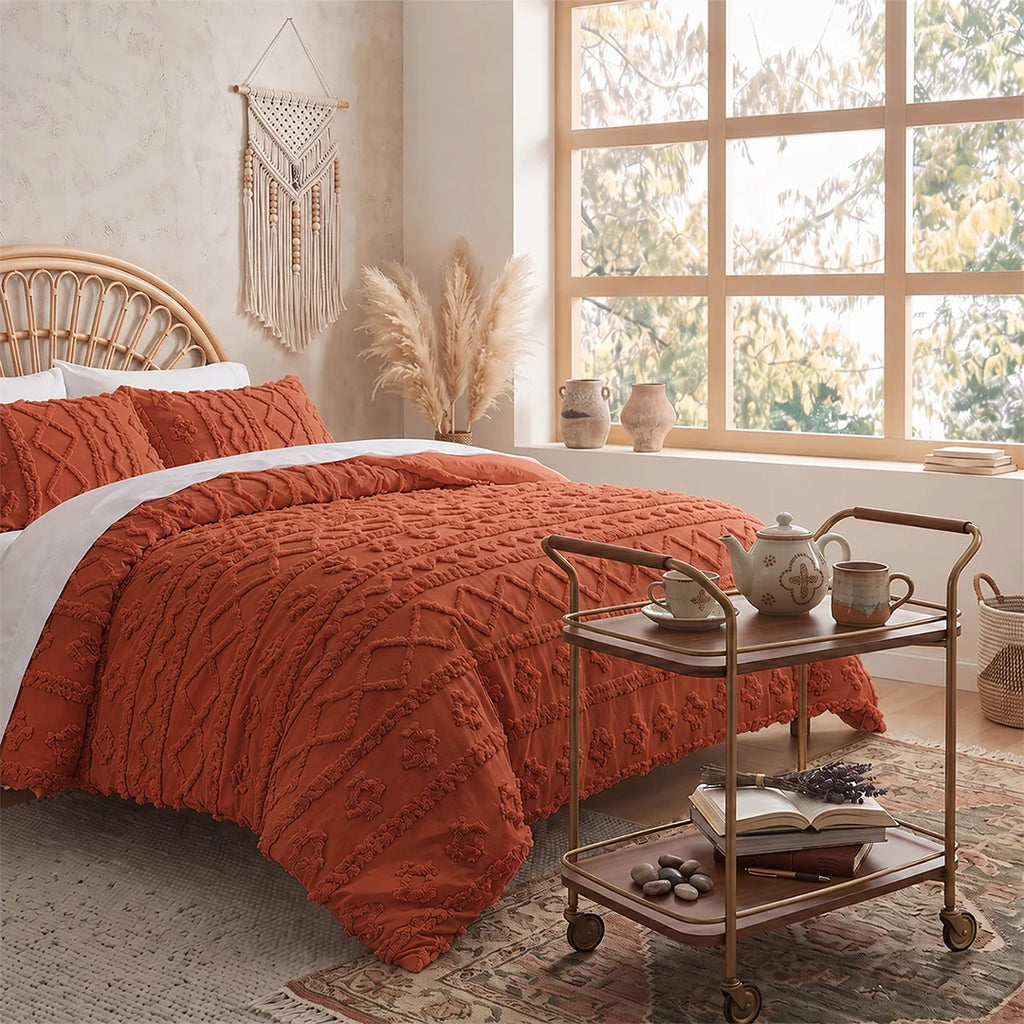 Deluxe Boho Tufted Comforter - Soft, Cozy King Bedding Set 3