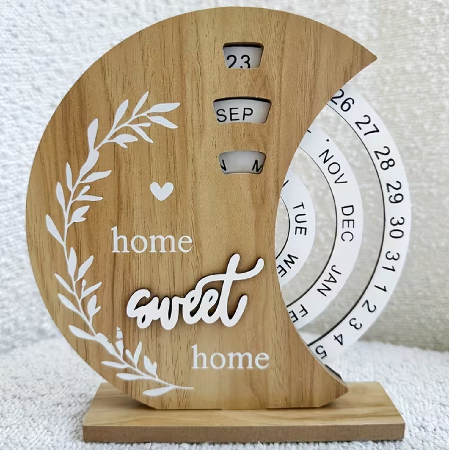 Desk Calendar - Handcrafted Natural Wood Design with Perpetual Functionality 4