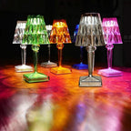 Diamond Acrylic Table Lamp - Rechargeable LED, Cordless Design 5