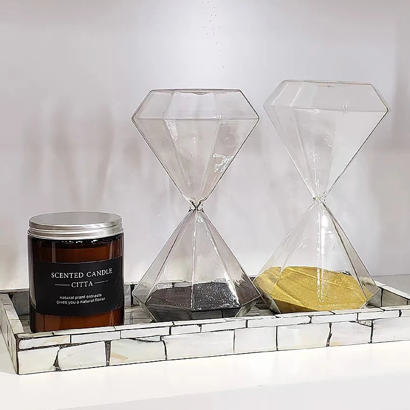 Diamond Sand Clock - Elegant 5 Minute Hourglass Timer for Focus 3