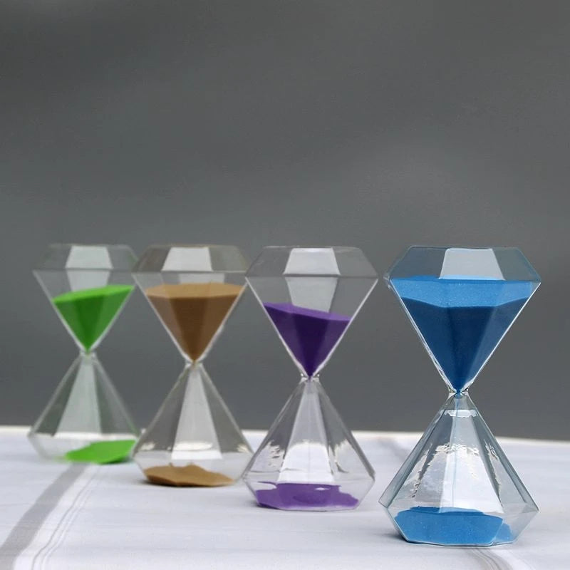 Diamond Sand Clock - Elegant 5 Minute Hourglass Timer for Focus 5