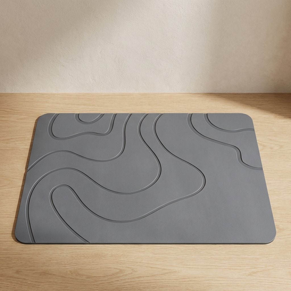 Diatomaceous Earth Bath Mat, Non-Slip Surface, Stone Finish 0