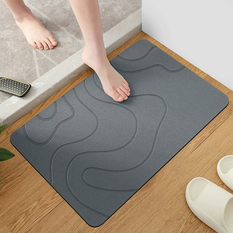 Diatomaceous Earth Bath Mat, Non-Slip Surface, Stone Finish 4