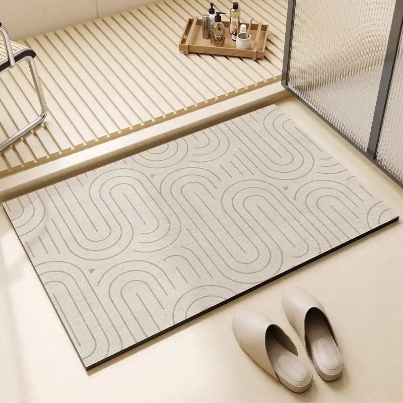 Diatomite Non-Slip Bath Mat - Quick-Drying, Stylish & Safe Design 3