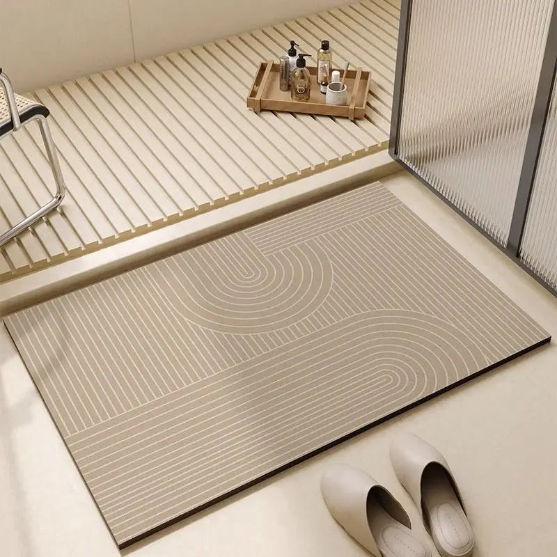 Diatomite Non-Slip Bath Mat - Quick-Drying, Stylish & Safe Design 5