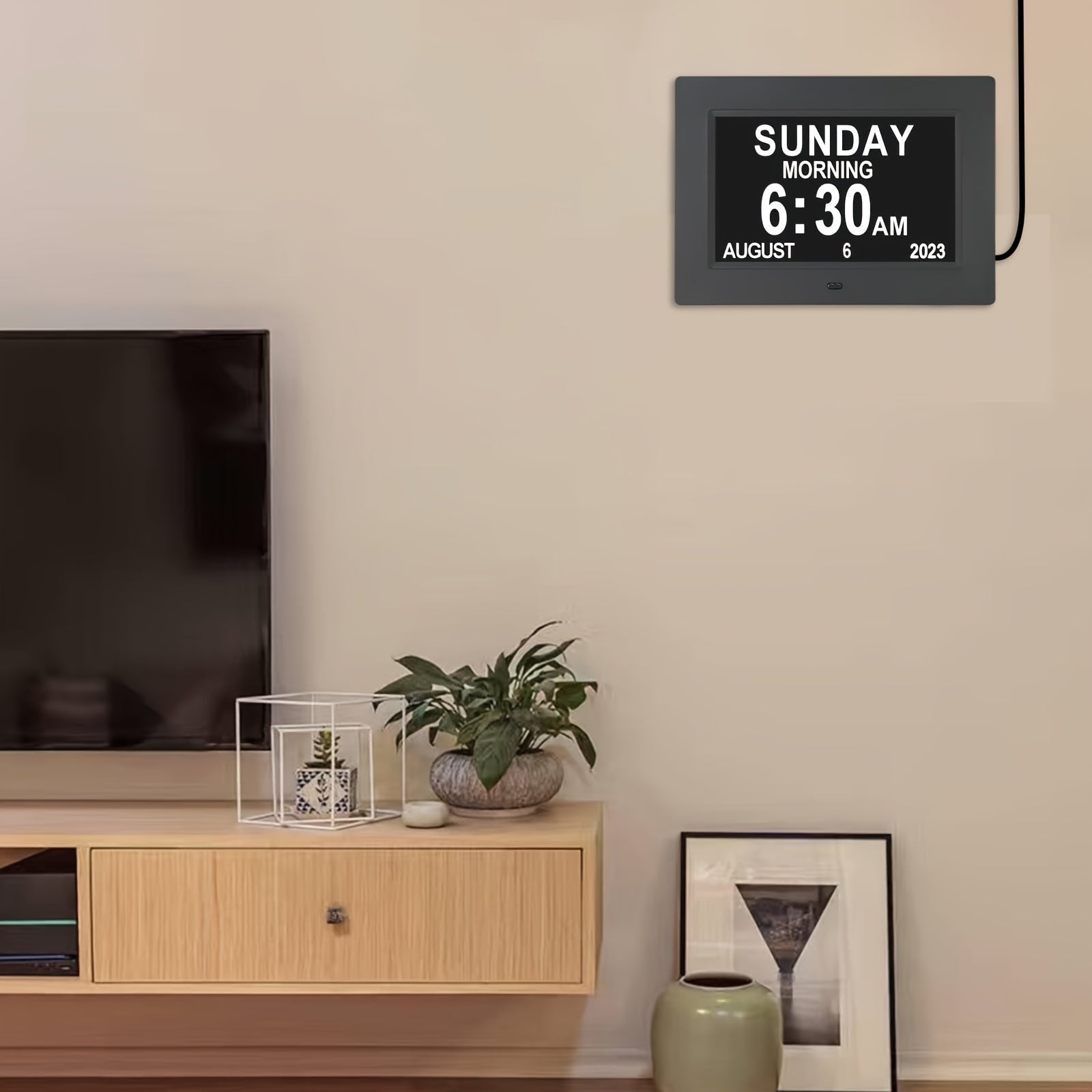 Digital Alarm Clock - Large Display, Calendar, USB Powered 2