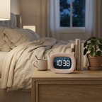 Digital Alarm Clock Voice Activated Dual Alarm Rechargeable  03