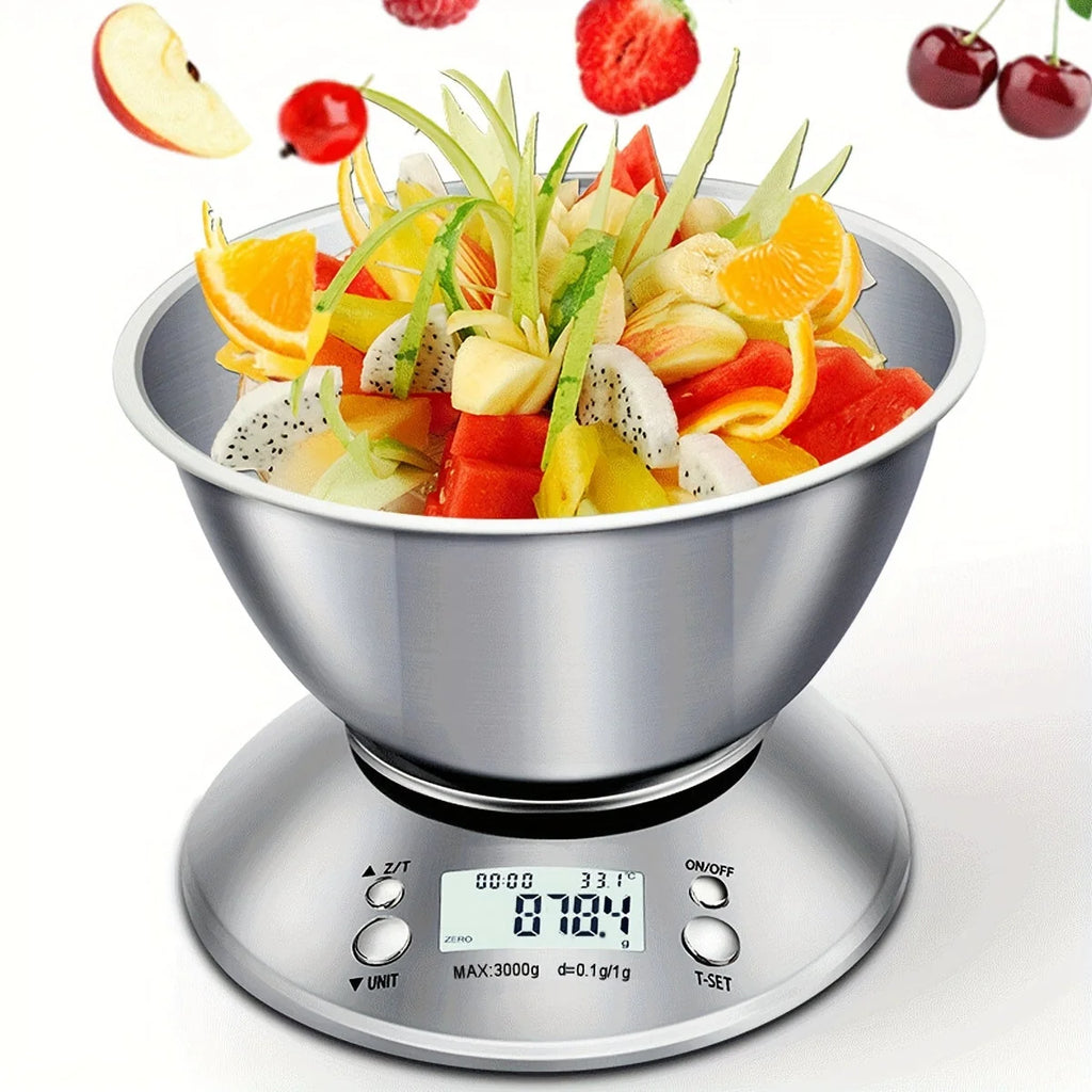 Digital Kitchen Scale - Accurate 5kg Measurement, Timer & Temp Sensor 4