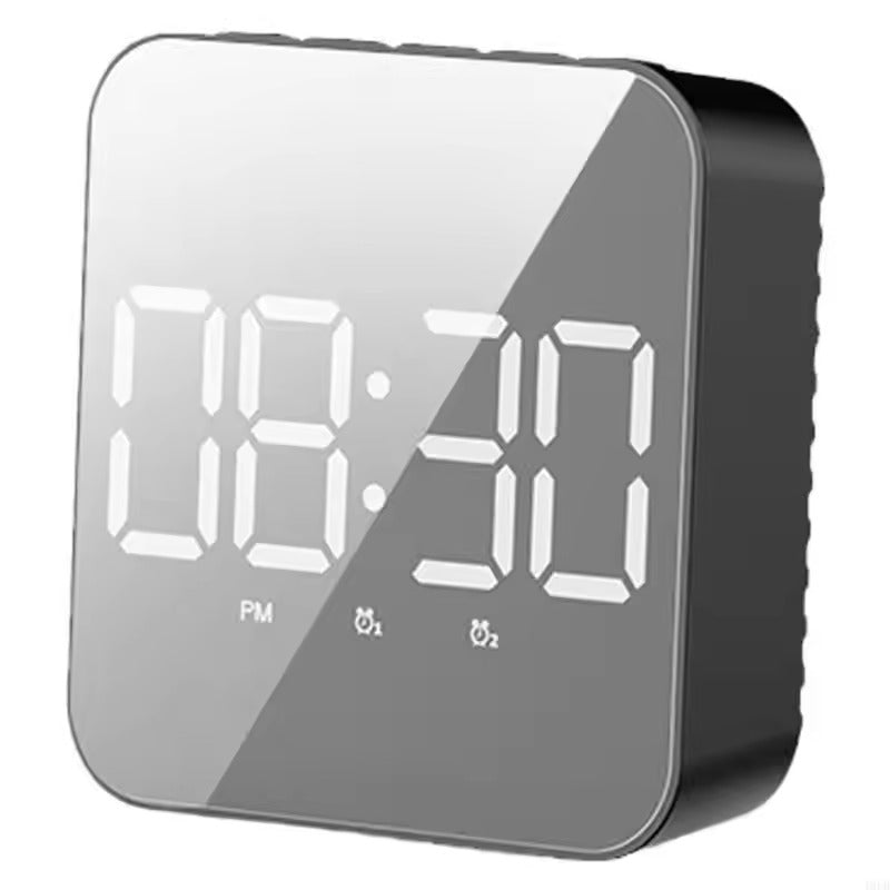 Digital LED Alarm Clock, Voice Activated Display, Temperature Display, Square Design 4